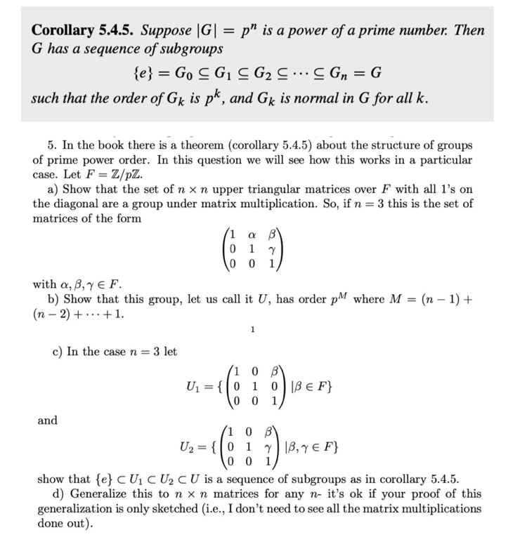 Solved Corollary 5 4 5 Suppose G P Is A Power Of A Chegg Com