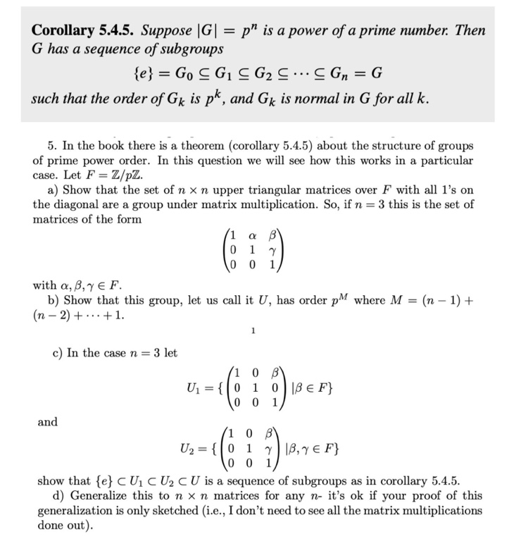 Corollary 5 4 5 Suppose G P Is A Power Of A Chegg Com