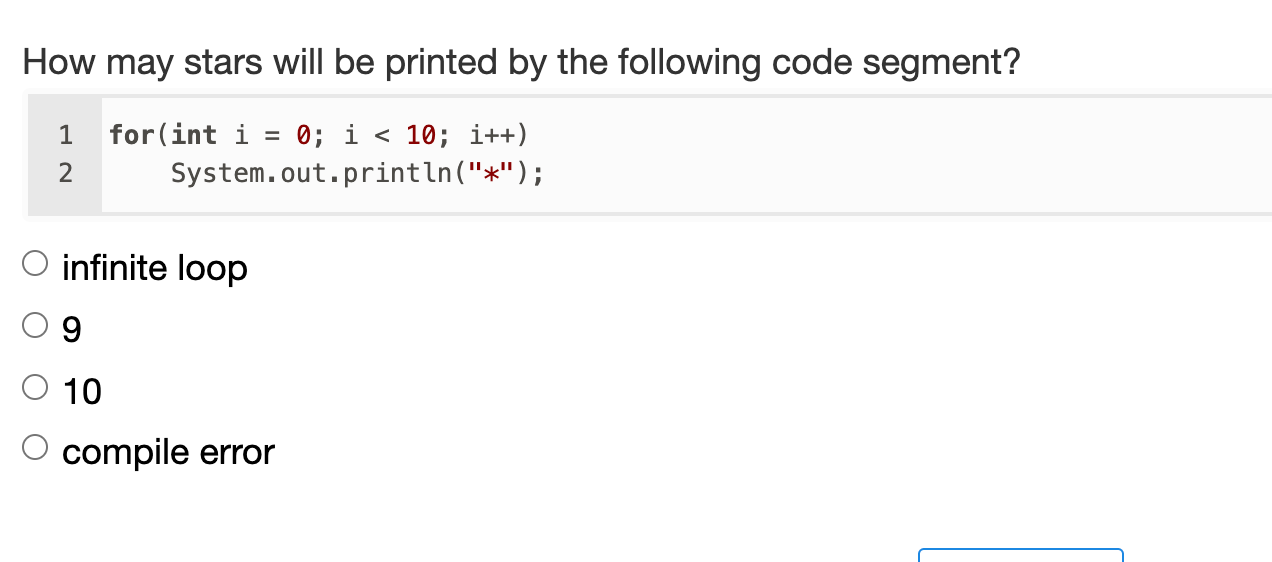 Solved For the following code segment 1 int sum = 0; 2 3 | Chegg.com