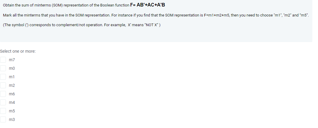 Solved Obtain the sum of minterms (SOM) representation of | Chegg.com