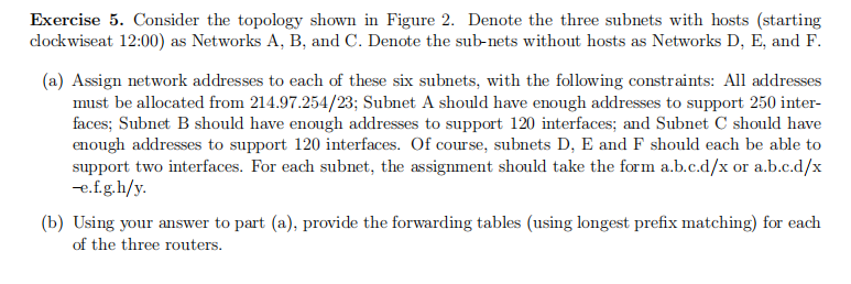 Solved Exercise 5. Consider the topology shown in Figure 2. | Chegg.com
