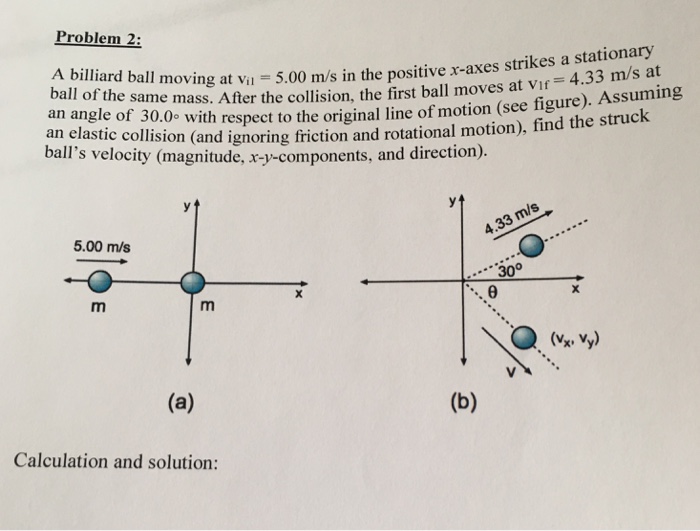 Solved Problem 2 A billiard ball moving ball of the same