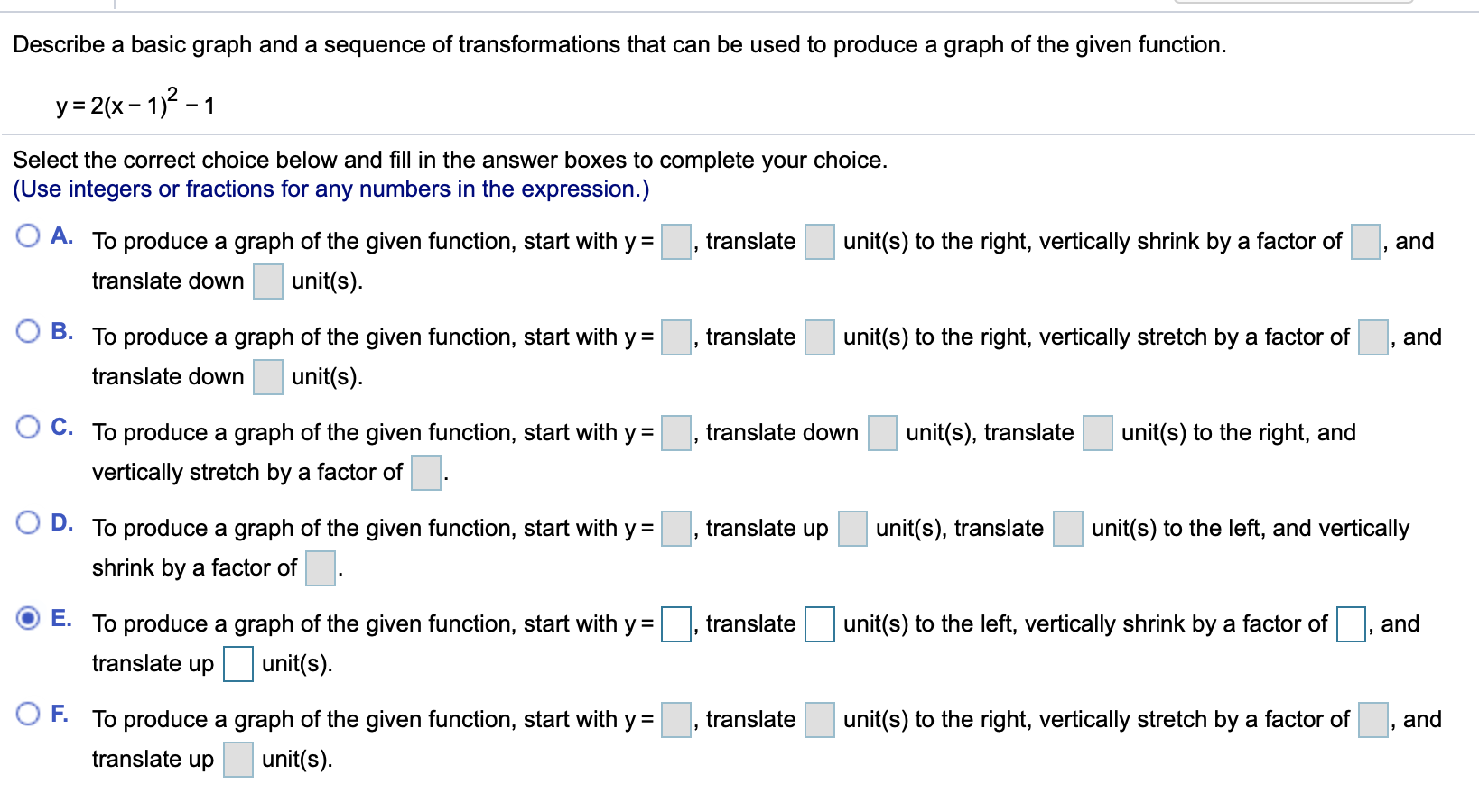 Solved Identify which of the twelve basic functions fit the | Chegg.com
