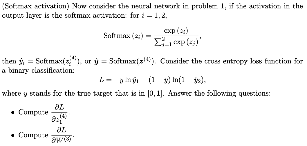 Solved Here is the neural network problem (what it | Chegg.com
