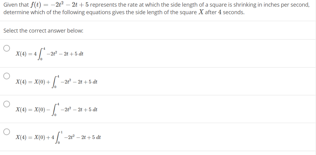 Solved Given That F T −2t2−2t 5 Represents The Rate At