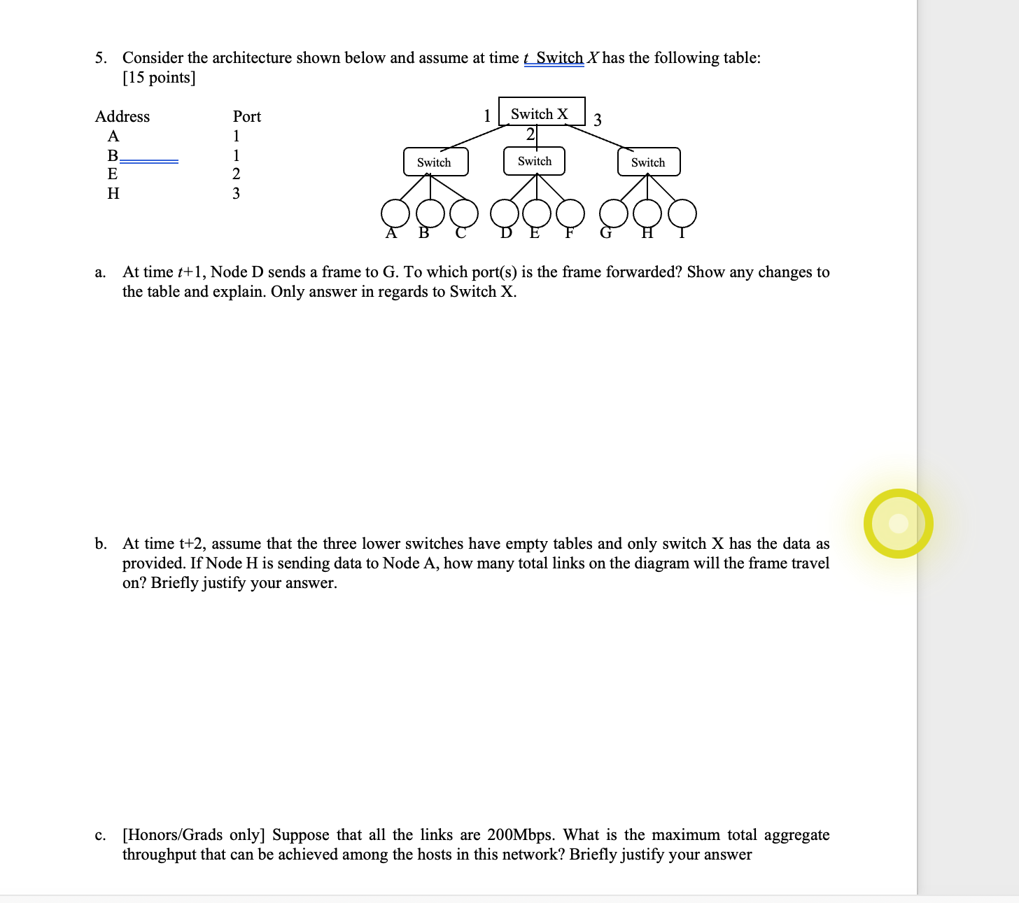 Solved 5. Consider the architecture shown below and assume | Chegg.com