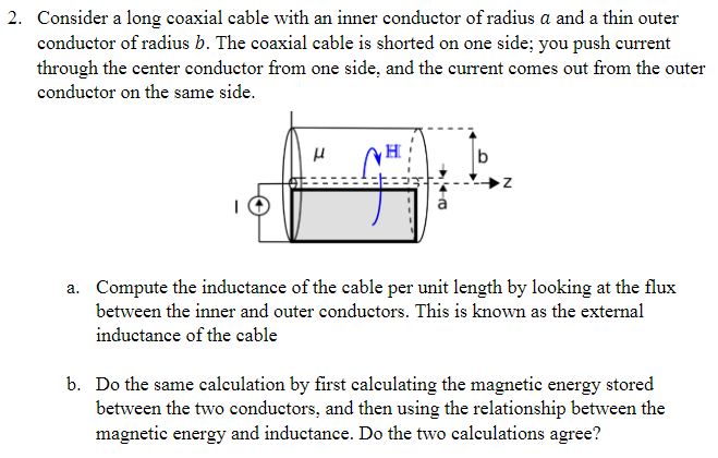Solved Consider a long coaxial cable with an inner conductor | Chegg.com