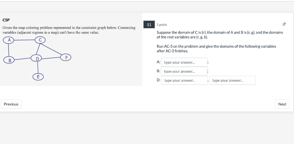 11 Given the map-coloring problem represented in the | Chegg.com