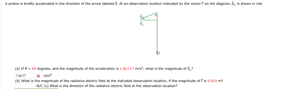 Solved A proton is briefly accelerated in the direction of | Chegg.com