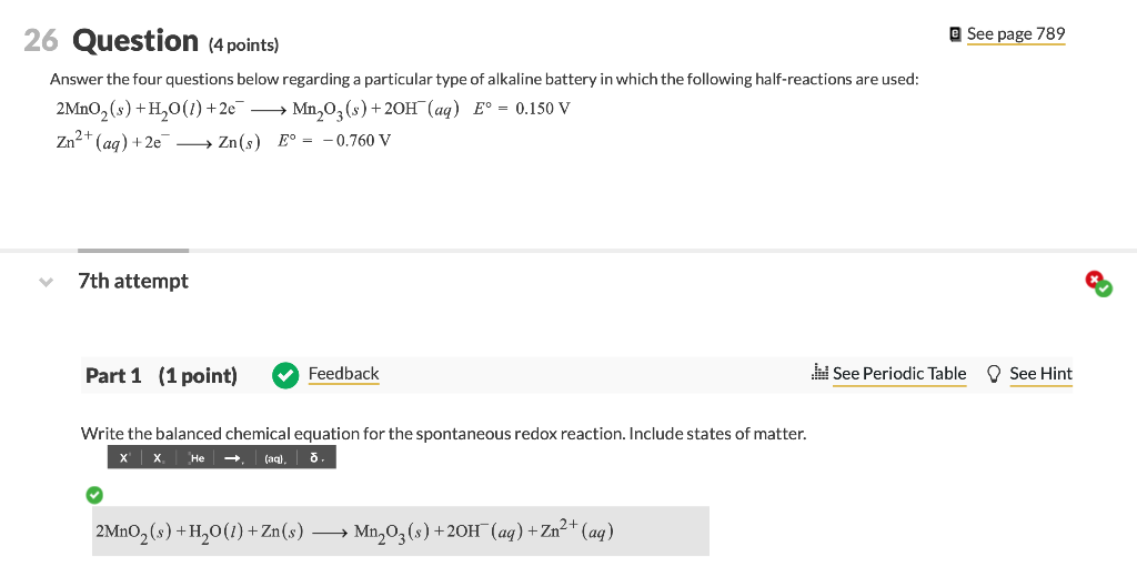 Solved e See page 789 26 Question (4 points) Answer the four | Chegg.com