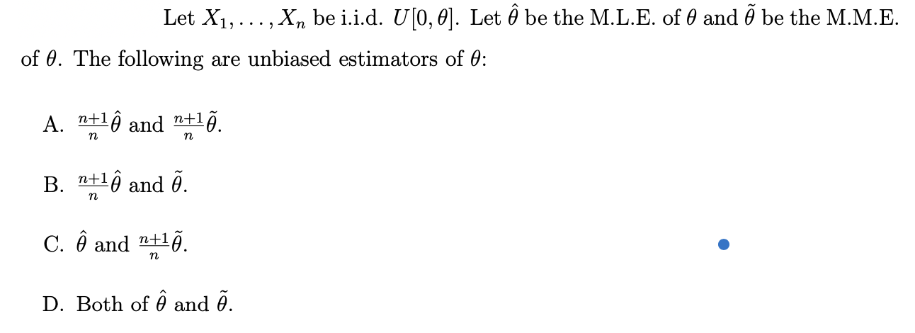 Solved Let X1 Be I I D U 0 0 Let Be The M L Chegg Com