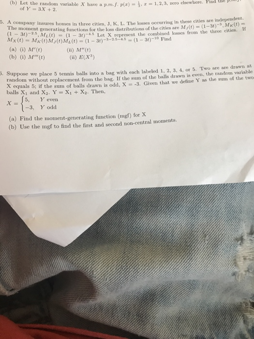 Solved (b) Let the random variable X have a p.m..) 1,2,3, | Chegg.com