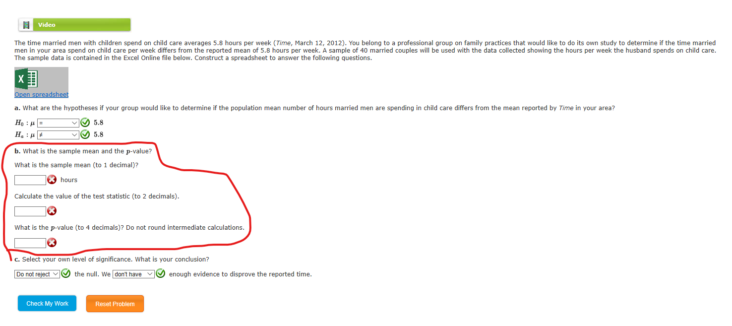 Solved Video The time married men with children spend on