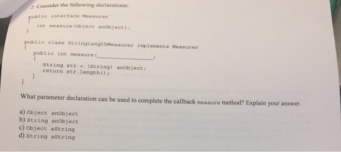 Solved Consider the following declarations? What parameter | Chegg.com