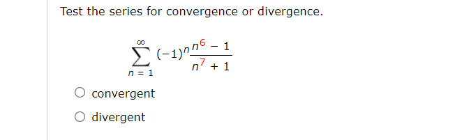 Solved Test the series for convergence or divergence. Σ( Ü | Chegg.com