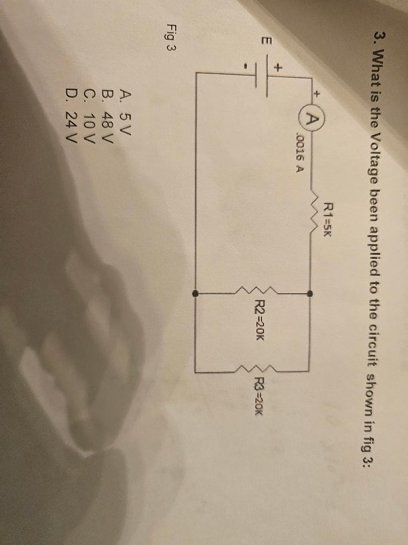 Solved 3. What is the Voltage been applied to the circuit | Chegg.com