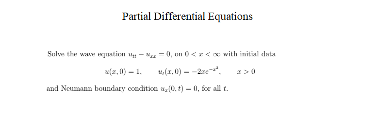 Solved Partial Differential Equations Us Solve The Wave | Chegg.com