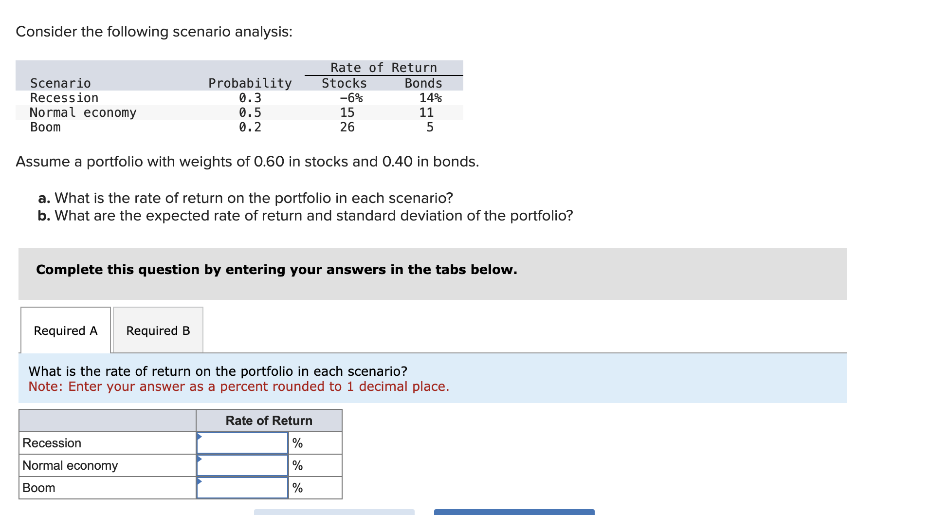 Solved Consider The Following Scenario Analysis:Assume A | Chegg.com