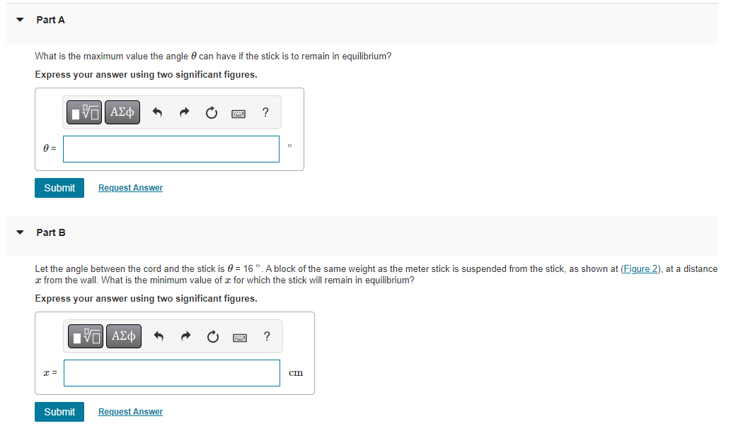 Solved One end of a uniform meter stick is placed against a | Chegg.com