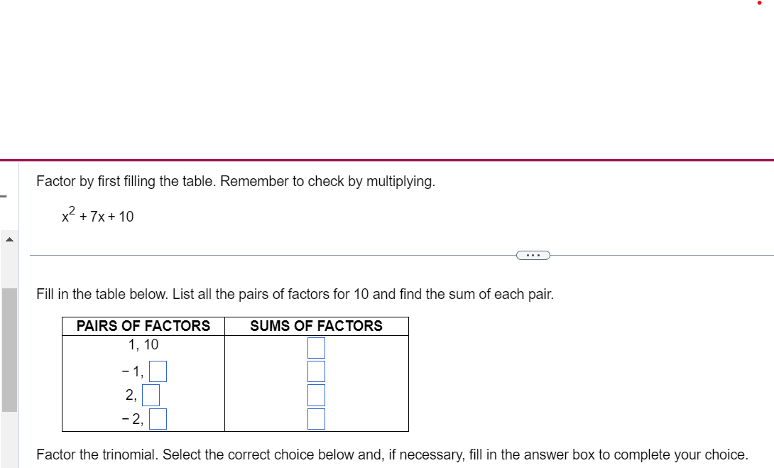 solved-factor-by-first-filling-the-table-remember-to-check-chegg