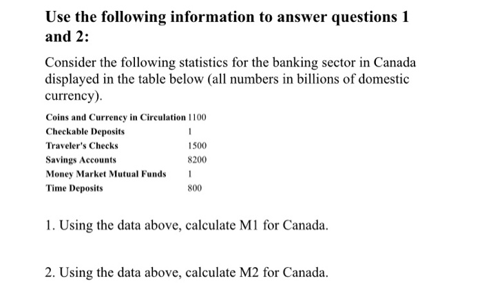 Solved Use the following information to answer questions 1 | Chegg.com