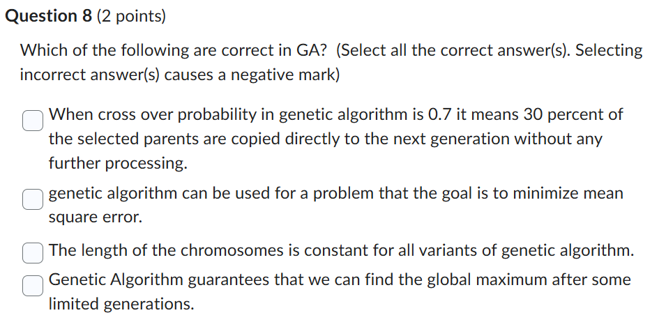 Solved Question 8 (2 ﻿points) ﻿Which of the following are | Chegg.com