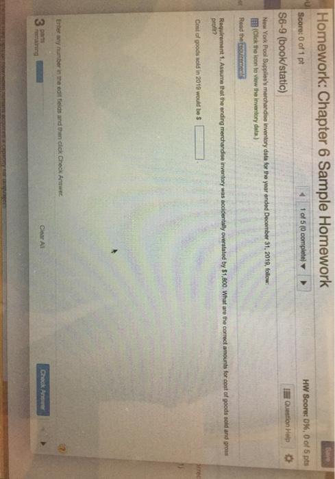 Solved Homework: Chapter 6 Sample Homework Score: 0 of 1 pt | Chegg.com
