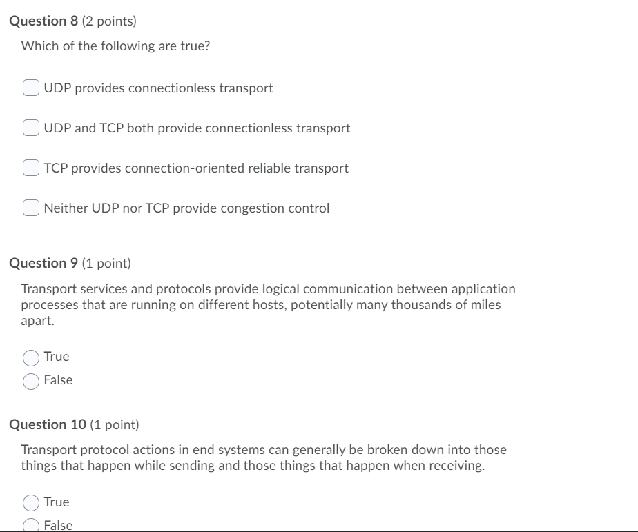 Solved Question 8 (2 points) Which of the following are | Chegg.com