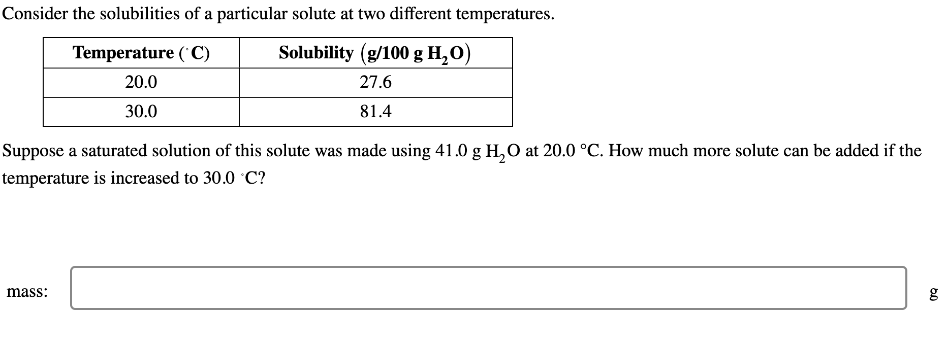 Solved Consider the solubilities of a particular solute at | Chegg.com