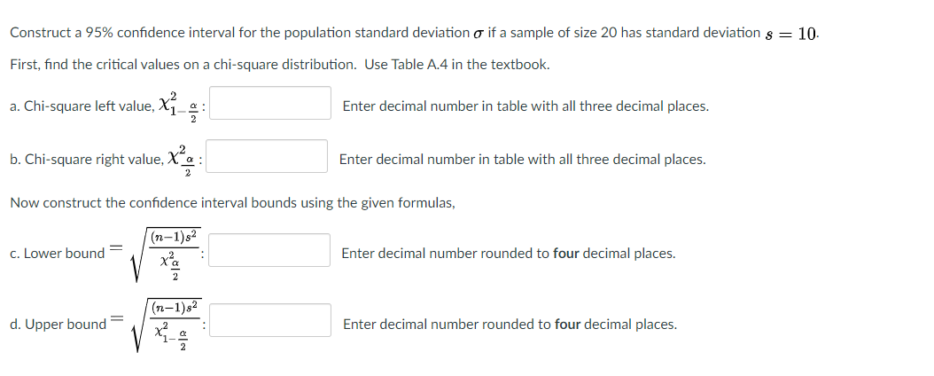 Solved Construct a 95% confidence interval for the | Chegg.com