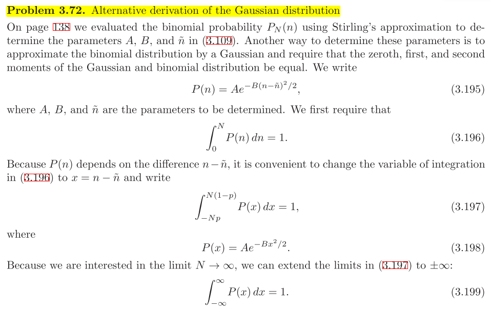 Problem 3 72 Alternative Derivation Of The Gaussi Chegg Com