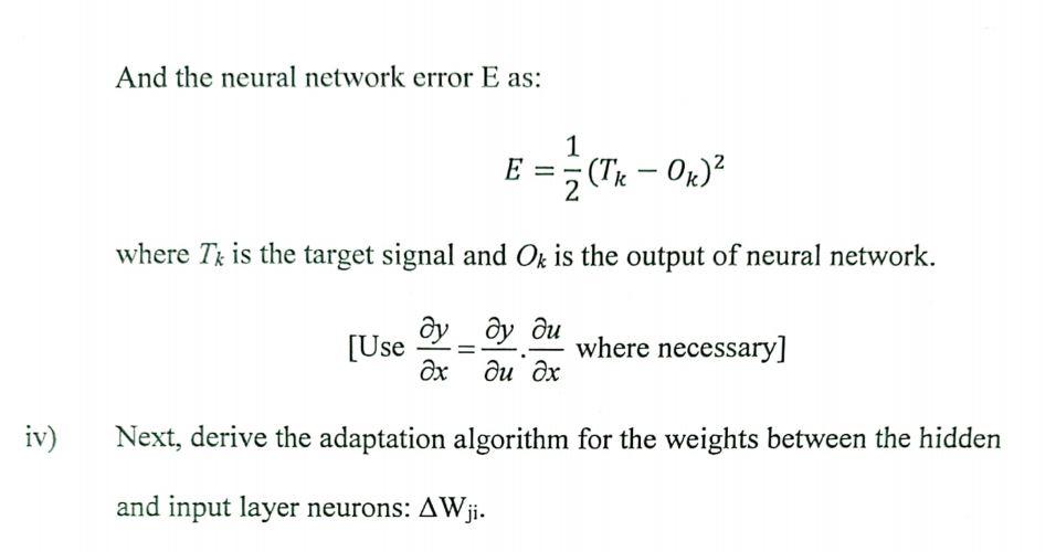 (b) Consider the neural network model with 2 input | Chegg.com