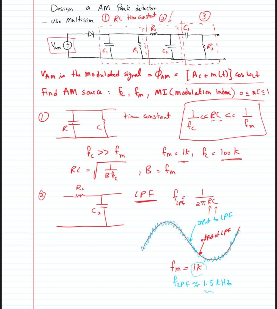 Solved Design a AM Peak detector - «. multisim (1) RL timu | Chegg.com