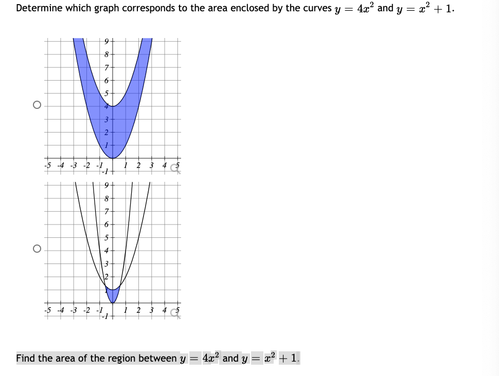 Solved Determine Which Graph Corresponds To The Area Chegg Com