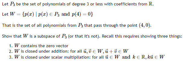 Solved Let P3 be the set of polynomials of degree 3 or less | Chegg.com