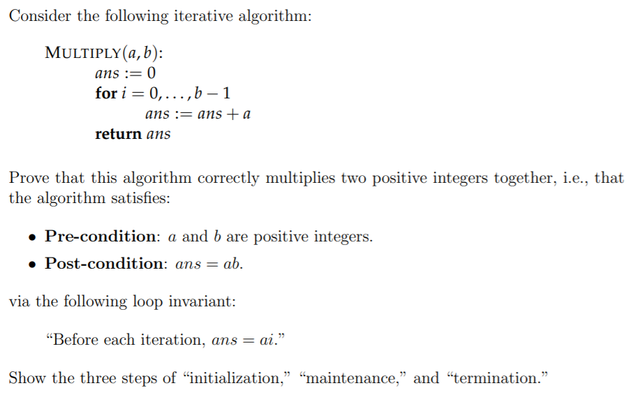 Solved Consider the following iterative algorithm: | Chegg.com