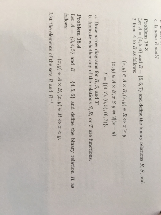 Solved Let A = {4, 5, 6} And B = {5, 6, 7} And Define The | Chegg.com