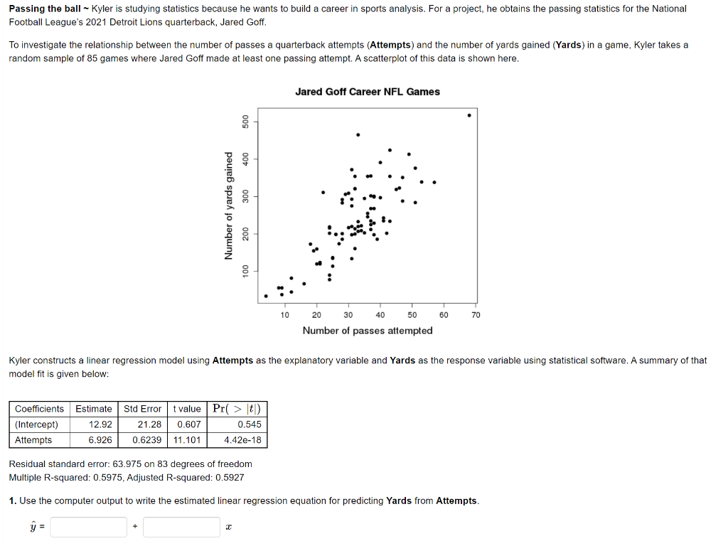 Statistical Analysis using Football (Quarterback) Stats