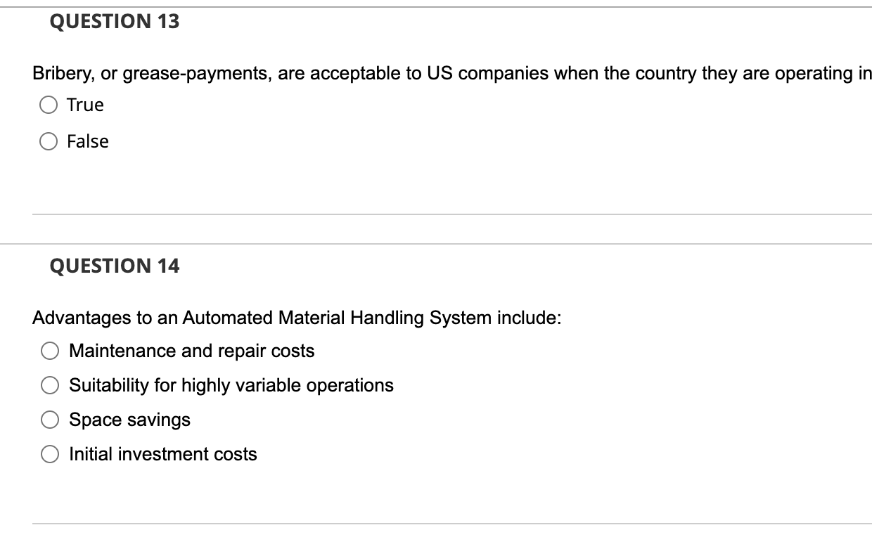 solved-bribery-or-grease-payments-are-acceptable-to-us-chegg