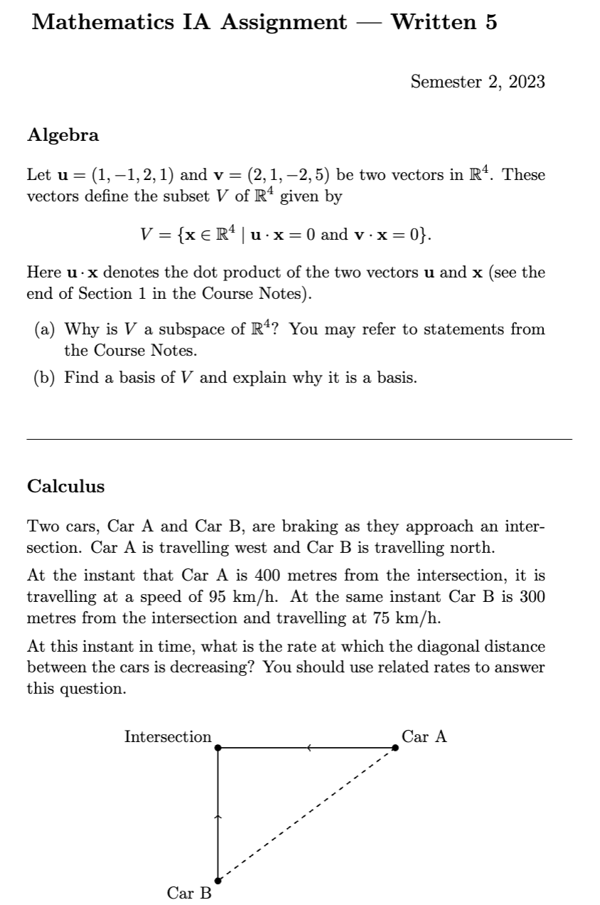 Solved Mathematics IA Assignment - Written 5 Semester 2, | Chegg.com