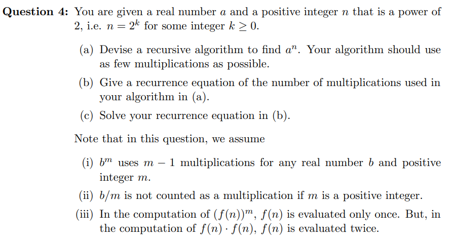 Solved You are given a real number a and a positive integer | Chegg.com
