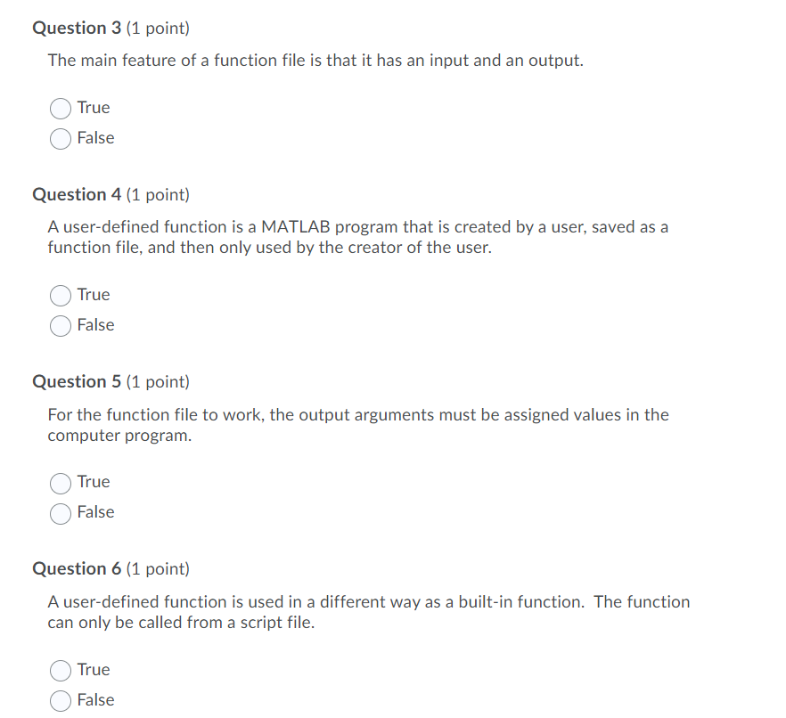Solved Question 3 (1 point) The main feature of a function | Chegg.com
