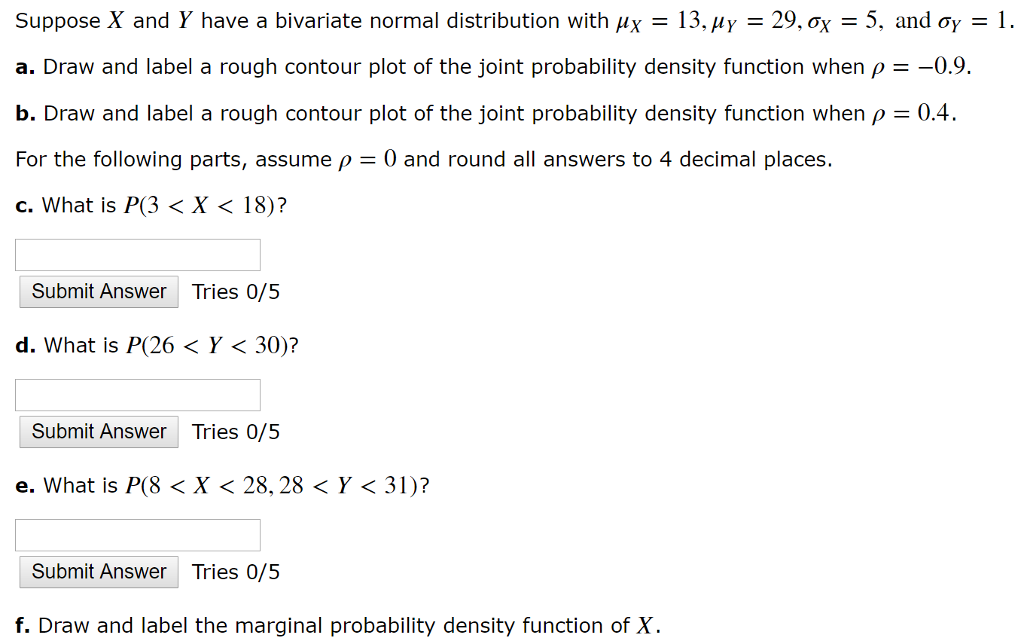 Solved Suppose X and Y have a bivariate normal distribution | Chegg.com