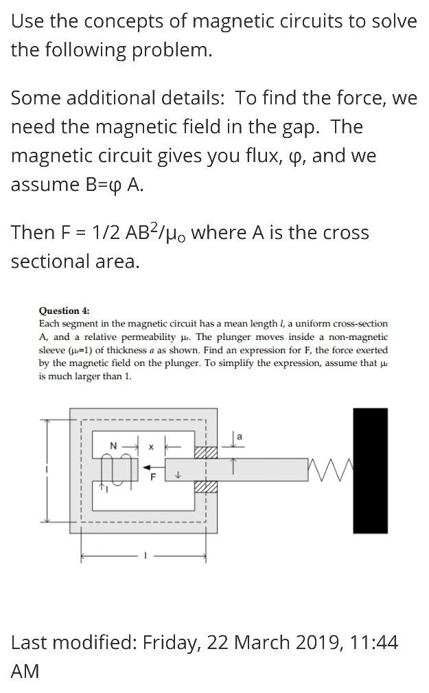 Solved Use the concepts of magnetic circuits to solve the | Chegg.com