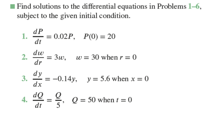 Solved Find Solutions To The Differential Equations In | Chegg.com