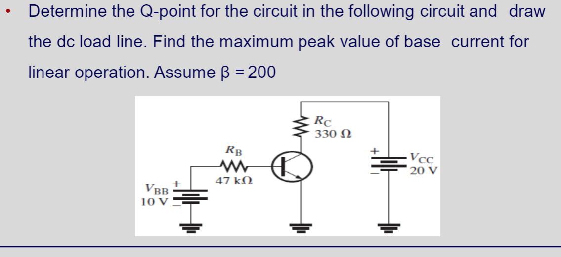 Solved Determine the Q-point for the circuit in the | Chegg.com