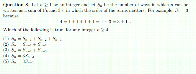 Solved a Question 8. Let n > 1 be an integer and let Sn be | Chegg.com
