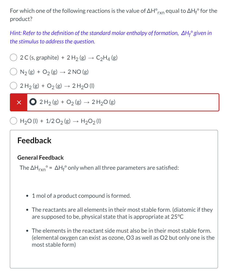 For which one of the following reactions is the value Chegg