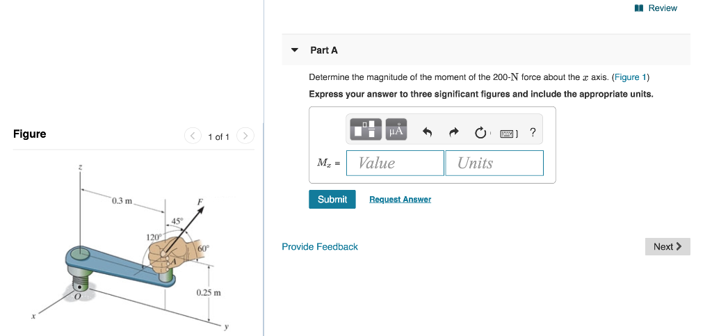 Solved A Review Part A Determine the magnitude of the moment | Chegg.com