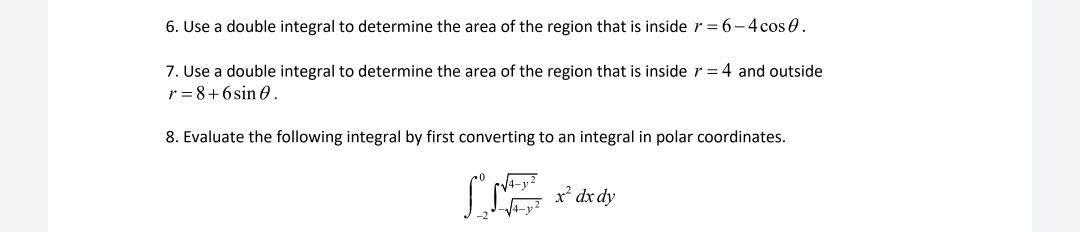 Solved 6. Use a double integral to determine the area of the | Chegg.com